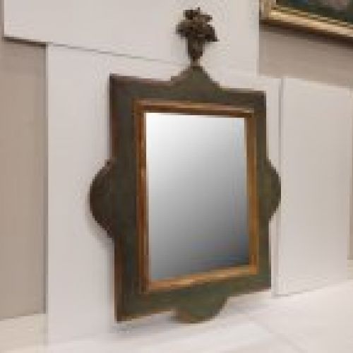 Espejo Provenzal, Madera verde y dorada, s. XVIII   Francia