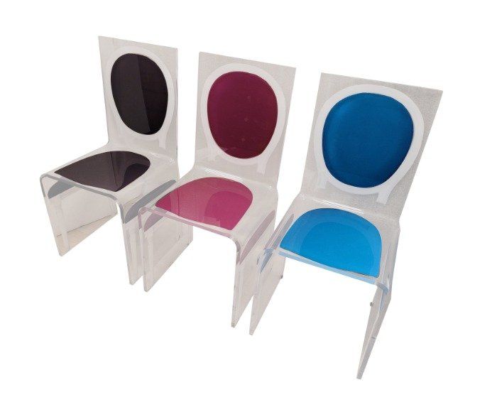 Juego 6 sillas, modelo Ghost por Acrila, metacrilato, after Philippe Starck – Francia