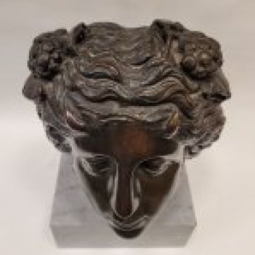 "Flora" busto neoclásico en bronce patinado, Italia s