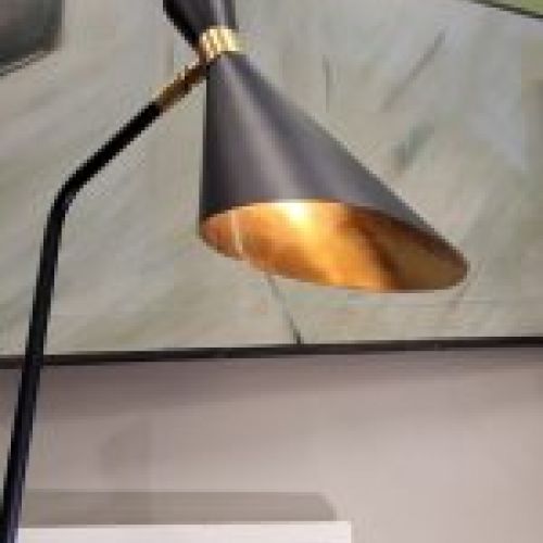 Lámpara de Mesa 50's Style, Objet de curiosite, Dorado y Negro, s. XXI   Francia