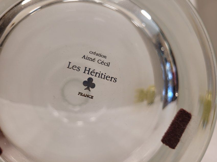 Pareja de decantadores o jarrones en cristal, tapón de cerámica esmaltada, Maison Les Héritiers para Roche Bobois, contemporáneo – Francia