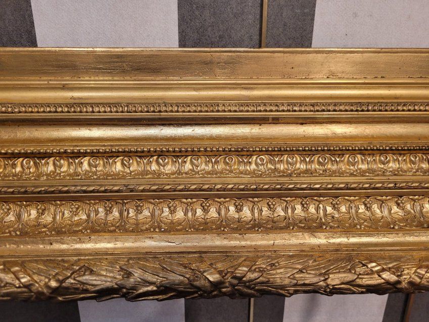 Marco en Madera dorada y tallada, s. XIX   Bélgica