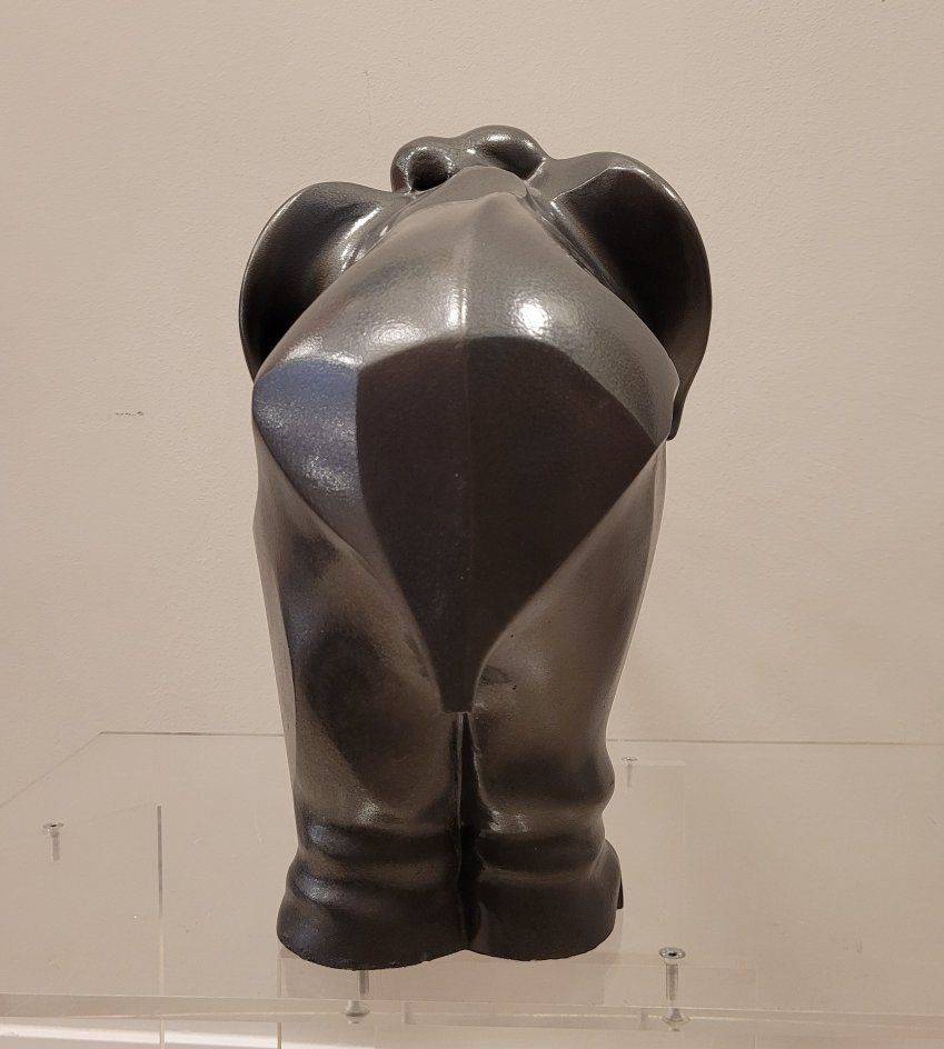 Escultura Elefante en metal Babbitt, Art Déco, pps. s. XX   Francia