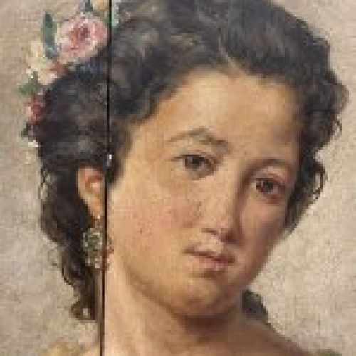 Retrato Costumbrista ”Sevillana” Firmado Antonio Morgado, 1872   Sevilla