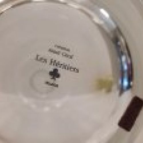 Pareja de decantadores o jarrones en cristal, tapón de cerámica esmaltada, Maison Les Héritiers para Roche Bobois, contemporáneo – Francia