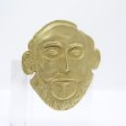 Broche o colgante “Máscara de Agamenón”, oro 18k, 90´s