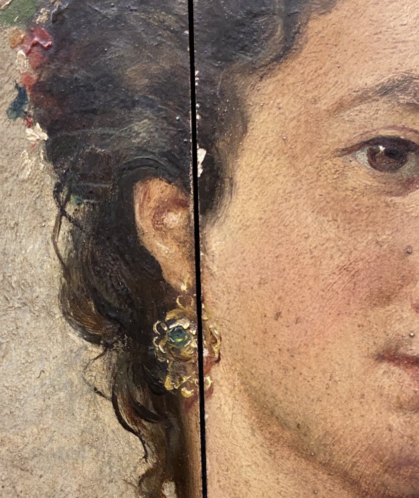 Retrato Costumbrista ”Sevillana” Firmado Antonio Morgado, 1872   Sevilla