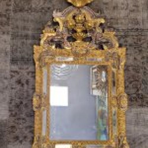 Espejo "Glace Luis XIV", Madera tallada y dorada   Francia
