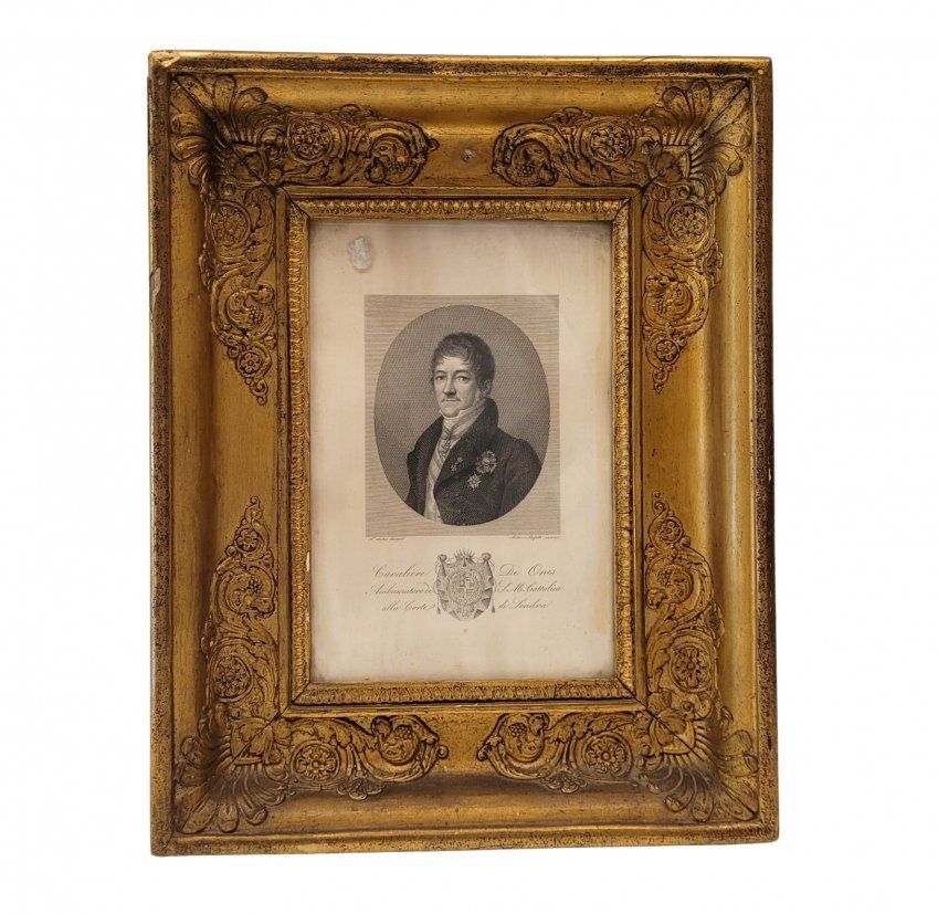 Grabado “Retrato de Don Luis de Onís”, s. XIX   España