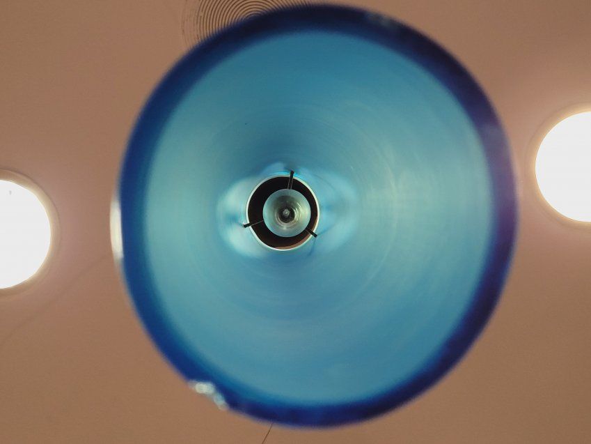 Lámpara Azul cian casa Vetreria Vistosi, cristal de Murano, 70’s