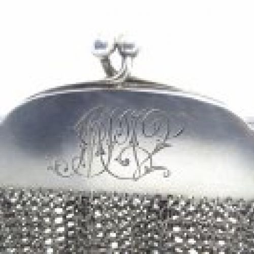 Bolso faltriquera antigua, silver plate, finales S. XIX – Inglaterra