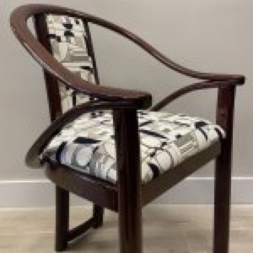 Pareja sillas Art Decó tapizado “Euphoria Cubista”, 70’s    Francia